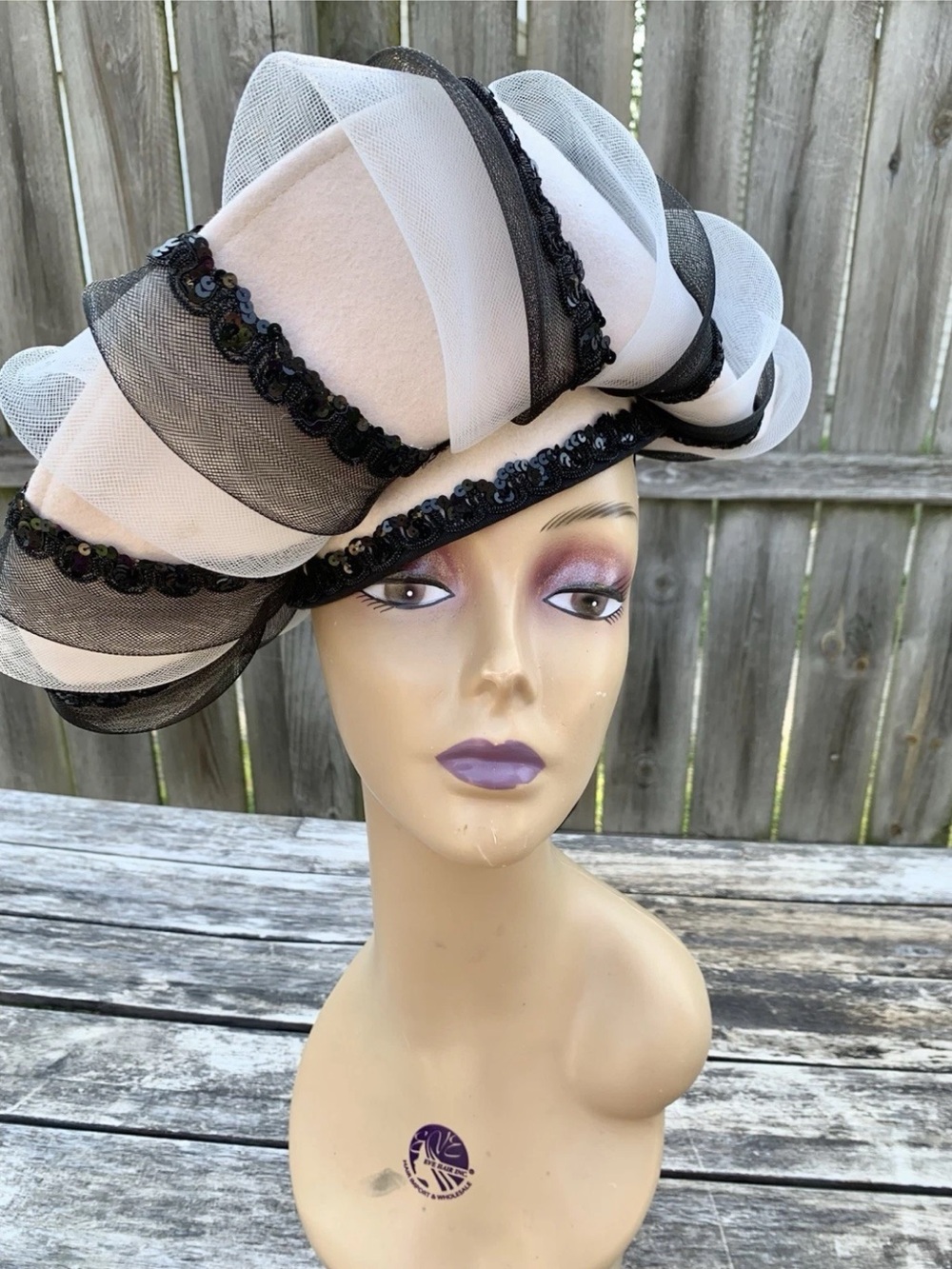Vintage Deborah NY Crinoline Halo Saucer Wedding Derby Church Hat